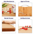 Set of 3 Bamboo Food Chopping/Cutting Boards with Stainless Steel Handle, Different Sizes. Bluelander
