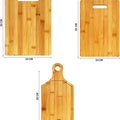 Pack of 3 Square Bamboo Boards for Chopping Food