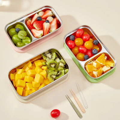 WORTHBUY Fiambrera bento sellada portátil de gran capacidad 304 de acero inoxidable, recipiente de alimentos para ensalada de frutas para estudiantes y oficinistas