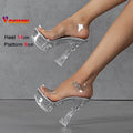 4CM Platform Female Transparent PVC Nightclub Summer Shoes Women 14CM Clear High Heel Sexy Model Catwalk Sandals Stripper Heels