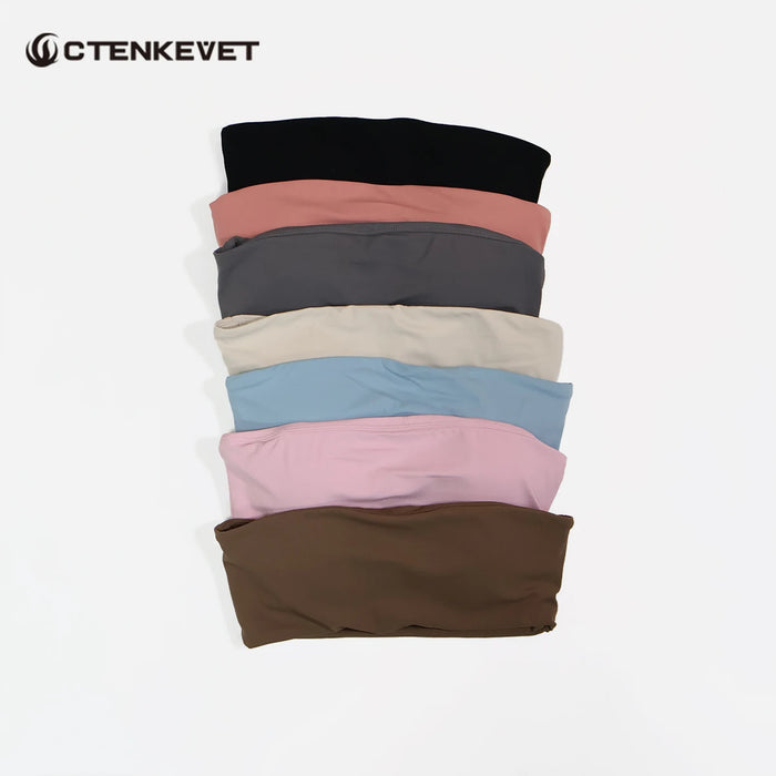 Ctenkevet Summer Women's Strapless Sports Bra Female Quick-Drying Tube Top Yoga Gym Workout Fitness Chest Wrap Underwear Woman