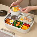 304 Stainless Steel Insulated Lunch Box Office Worker Students Sealed Portable Bento Microwae Heating Food Containe