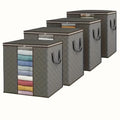 4 Extra Large 26.42-Gallon Bedding and Pillow Storage Bags with Breathable Foldable Fabric, Reinforced Handles