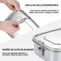 Bento Lunch Box adults, 304 Stainless Steel airtight lunchbox Food taper Meal Prep Containers,Packed lunch Bento Box BPA-free