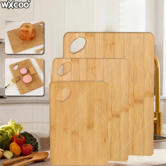 Juego de tablas de cortar de bambú de 3 piezas, tablas de picar multiusos gruesas para carne, verduras, fruta, tabla de cortar de bambú para cocina