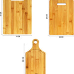Juego de 3 tablas de bambú cuadradas para picar alimentos