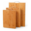 Set of 3 Bamboo Food Chopping/Cutting Boards with Stainless Steel Handle, Different Sizes. Bluelander