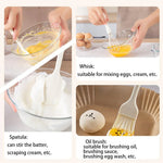 Juego de 6 utensilios de cocina pequeños de silicona - Herramientas de cocina antiadherentes resistentes al calor, incluye espátula, raspador,, batidor, pinzas para alimentos