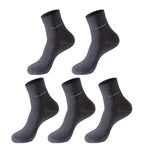 5Pairs/Lot Men's Bamboo Fiber Socks New Casual Business Anti-Bacterial Deodorant Breatheable Crew Socks Men Compression Socks