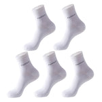 5Pairs/Lot Men's Bamboo Fiber Socks New Casual Business Anti-Bacterial Deodorant Breatheable Crew Socks Men Compression Socks