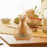 High Quality 500ml Air Humidifier Aroma Essential Oils Diffuser Perfume Wood Grain Aromatherapy Remote Control for Home Bedroom