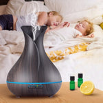 High Quality 500ml Air Humidifier Aroma Essential Oils Diffuser Perfume Wood Grain Aromatherapy Remote Control for Home Bedroom