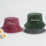 Custom Bucket Hat Embroidered Name Bucket Cap Personalized Text Sun Hat Vintage Summer Cap for Outdoor Fisherman hat