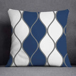 Funda de cojín de 45x45CM, patrón geométrico, poliéster, azul gris, funda de almohada, tapicería, cojín de sofá, almohada decorativa, funda de almohada para decoración del hogar.
