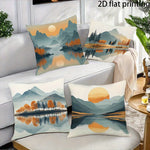 Fundas de cojín de playa tropical planas 2D de 4 piezas, adecuadas para sofás familiares, decoración de granja.