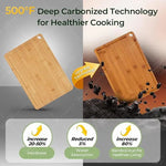 WXCOO Juego de 3 tablas de cortar de bambú para carne, verduras, frutas, tablas de cortar de bambú gruesas multiusos para cocina