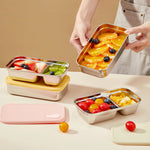 WORTHBUY Fiambrera bento sellada portátil de gran capacidad 304 de acero inoxidable, recipiente de alimentos para ensalada de frutas para estudiantes y oficinistas