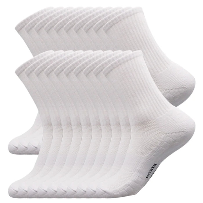 5/10/20 Pairs New Cool Men Black White Warm Socks Set Autumn Winter Male Solid Color Sport Short Socks For Men Dropshipping