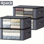 Bolsa organizadora de ropa plegable de PVC de 4 piezas, 35 L, de tela no tejida
