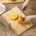 Tabla de cortar alimentos Lagom para carne 24x34cm de bambú y madera orgánicos naturales 3 en 1 de alta densidad y dureza con asa para colgar Excelente artesanía Sin dañar la hoja Fácil de limpiar