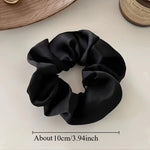5pcs/Set Woman Elegant Hair Band Solid Color Large Scrunchie Hair Ties Daily Simple Ponytail Holder Girls Hair Accessories
