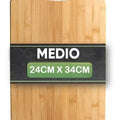 Lagom Food Chopping Board for Cutting Meat 24X34Cm Made of Natural Organic Bamboo and Wood 3 in 1 High Density and Hardness with Hanging Handle Excellent Craftsmanship Without Damage to the Blade Easy to Clean
