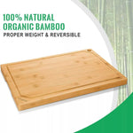 Tabla de cortar alimentos Lagom para carne 24x34cm de bambú y madera orgánicos naturales 3 en 1 de alta densidad y dureza con asa para colgar Excelente artesanía Sin dañar la hoja Fácil de limpiar