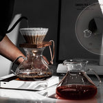 MUVNA 450ml Glass Pour Over Coffee Server,Heat-Resistant Coffee Dripper for Tea Home Espresso Brewing Barista Accessory Tool