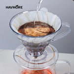 Reusable Coffee Dripper Resin Coffee Filter for Pour Over Barista Coffee Brewing Coffee Funnel Filter Cup1-2Cups/1-4Cups