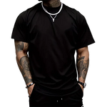 Men's T-shirt High Quality 100% Cotton Round Neck Short Sleeve Classic Black White Pure Color Tees Spring Summer Casual Cool Top