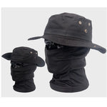 temuCamouflage Tactical Boonie Hat Set Outdoor Fishing Hat Fisherman Hat Sun Protection Breathable Hat for Men Foreign Trade