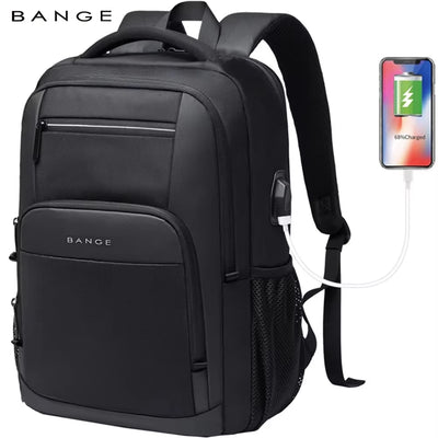 BANGE Lightweight 15.6 inch Laptop Backpack Waterproof USB Charge Port Multifunctional Travel Hiking School Bag Mochila for Men