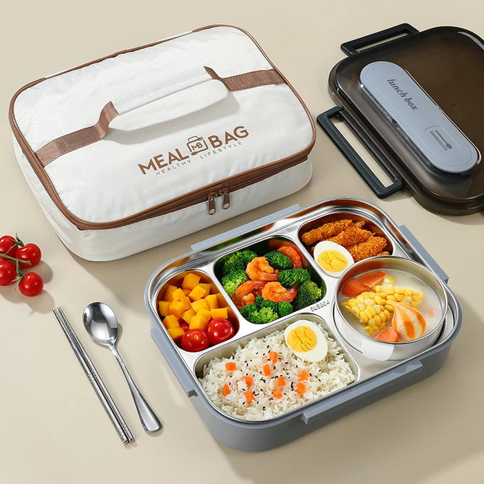 Fiambrera aislada de acero inoxidable 304, para oficinistas, estudiantes, sellada, portátil, tipo bento, recipiente para alimentos, apto para microondas