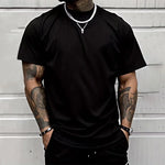 Men's T-shirt High Quality 100% Cotton Round Neck Short Sleeve Classic Black White Pure Color Tees Spring Summer Casual Cool Top
