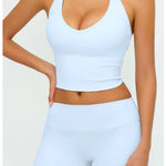 Hanging Neck Fitness Bra High Strength Workout Tops Gym Fitness Sports Bras Sexy Athletic Sport Bra Women Backless Gym Yoga Top
