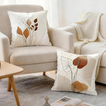 4 fundas de cojín minimalistas con estampado de hojas abstractas, de una sola cara, aptas para decoración de sala de estar, dormitorio, coche