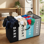 Cesto para ropa sucia de gran capacidad con 4 rejillas, plegable, de tela Oxford con asas, impermeable