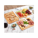 Tabla de cortar de bambú de 4 piezas Tabla de cortar de cocina multiusos para el hogar Frutas Queso Herramienta de cocina
