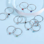 12pcs Stainless Steel Rings Set Gold Silver Color Birthstone Party Jewelry for Women Men Male Female Finger Accessory 2021