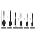 Juego de utensilios de cocina de silicona de 6 piezas, espátula raspadora para crema, espátula, brocha para aceite, juego de espátulas para hornear, mango no integrado