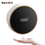 Dispensador de jabón automático sin contacto con sensor, tipo espuma, carga tipo C, lavado de manos inteligente por inducción con pantalla digital de temperatura