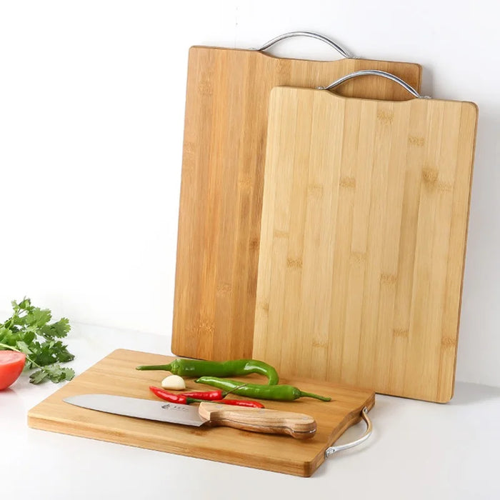 Tabla de cortar de bambú natural de cocina, tabla de cortar rectangular grande, tabla de cortar de madera maciza engrosada, disponible por ambos lados