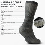 Mens 90% Merino Wool Hiking Cushion Socks Thermal Warm Crew Winter Boot Socks for Skiing Hiking Moisture Wicking