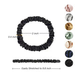 3PCS 100% Pure Mulberry Silk Hair Scrunchie Handmade Hairbands Women Girl Hair Accessories Pure Color Natural HairTies Box