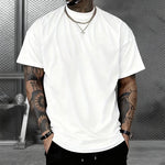 Men's T-shirt High Quality 100% Cotton Round Neck Short Sleeve Classic Black White Pure Color Tees Spring Summer Casual Cool Top