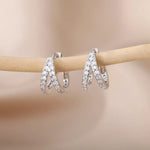 Tiny Zircon Cute Small Hoop Earrings for Women Girls Stainless Steel Gold Color Earrings 2024 Trend Wedding Party Jewelry Gift