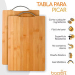 Tabla de cortar alimentos Lagom para carne 24x34cm de bambú y madera orgánicos naturales 3 en 1 de alta densidad y dureza con asa para colgar Excelente artesanía Sin dañar la hoja Fácil de limpiar