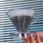 Reusable Coffee Dripper Resin Coffee Filter for Pour Over Barista Coffee Brewing Coffee Funnel Filter Cup1-2Cups/1-4Cups