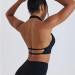 Halter Top Gym Vest Woman Backless Tank Tops Push Up Sport Bras Running Vest Workout Underwear With Chest Cushion Top Activewear