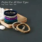 2PCS 100% Pure Mulberry Silk Hair Scrunchies Silk Hair Ties Hairbands Ponytail Holders Solid Color Natural Hair Accessories